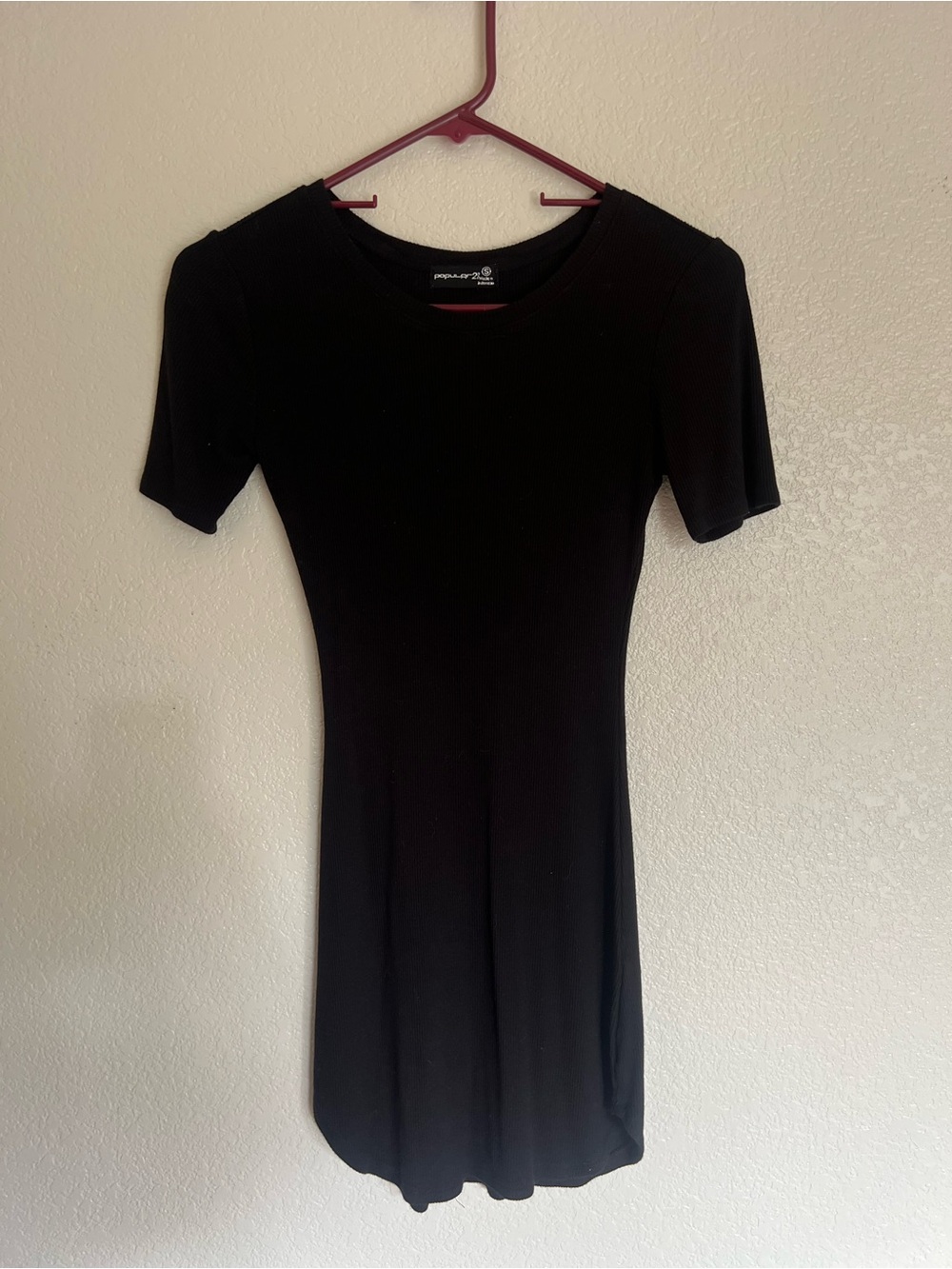 Popular 21 Ribbed Short-Sleeve Bodycon Dress
